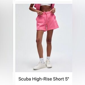 Lululemon Athletica Coral Scuba High-Rise Shorts